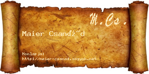 Maier Csanád névjegykártya