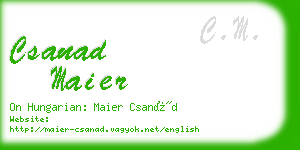 csanad maier business card